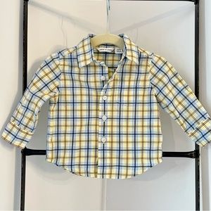 Janie & Jack Poplin Plaid Shirt 3-6 Months